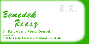 benedek riesz business card